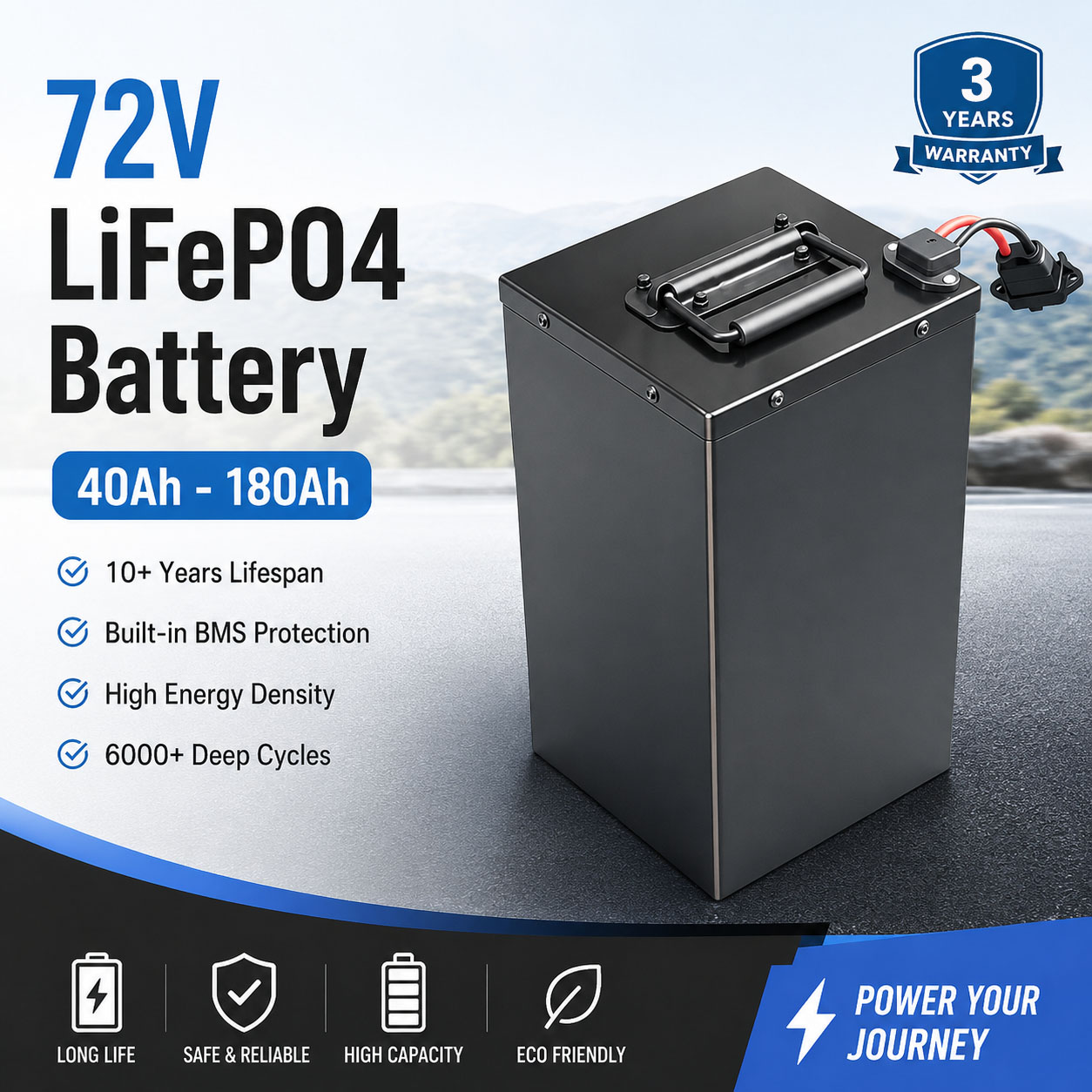 72V 60Ah Lifepo4 Battery Pack - Nowa bateria litowa LiFePO4 72V 40Ah