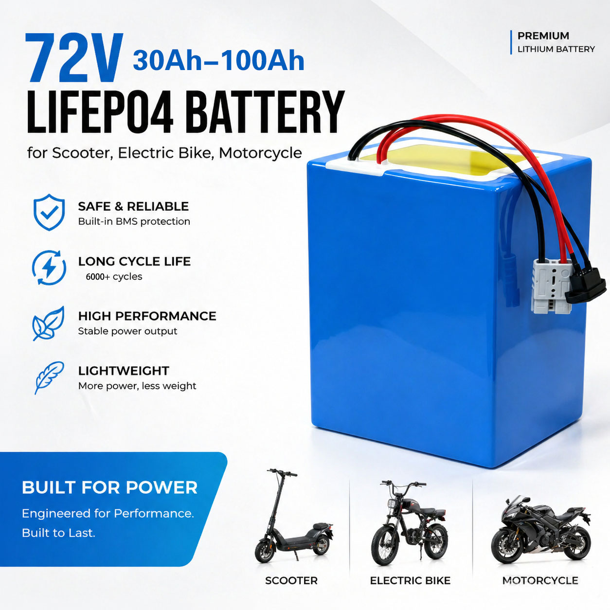 72V 60Ah Lifepo4 Battery Pack - Akumulator litowo-żelazowo-fosforanowy LiFePO4 72V 50Ah 60Ah