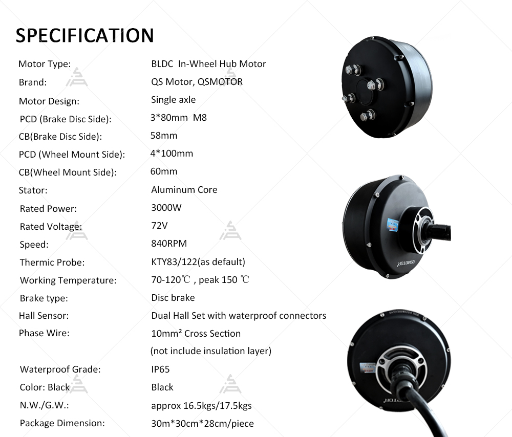 QSMOTOR 205 3000W V3 72V 80KPH – Electric Motorcycle Conversion Kit 72V recenzja i cena